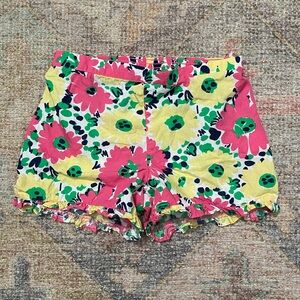 Lilly Pulitzer Floral Print Pull-On Ruffle Trim Shorts